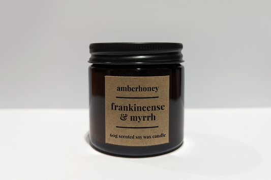 60g frankincense & myrrh soy wax travel candle